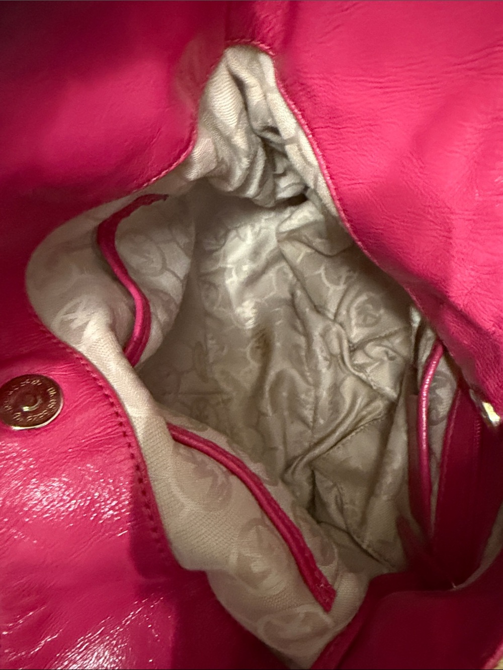 Michael Kors Straw Shoulder Tote with Pink Trim and Gold Hardware - Picture 5 of 15